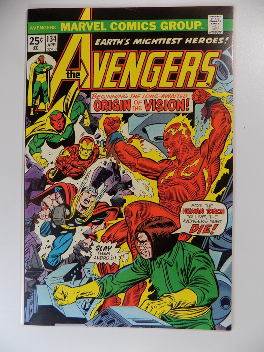 Avengers #134 Marvel Comic April 1975 Very Fine+