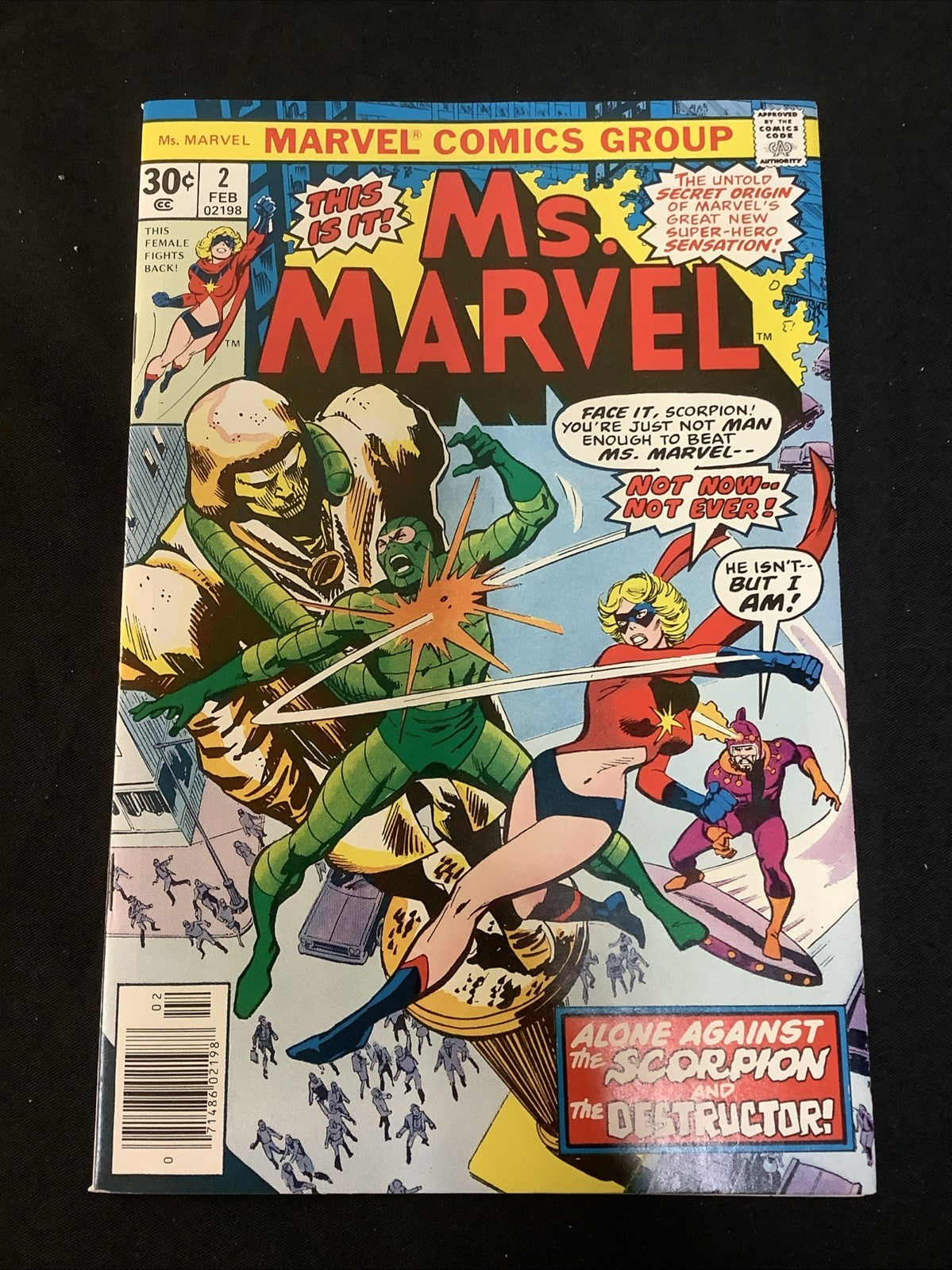 Ms. Marvel #2 (Marvel Comics February 1977) NM- (9.2) John Buscema/Joe Sinnott