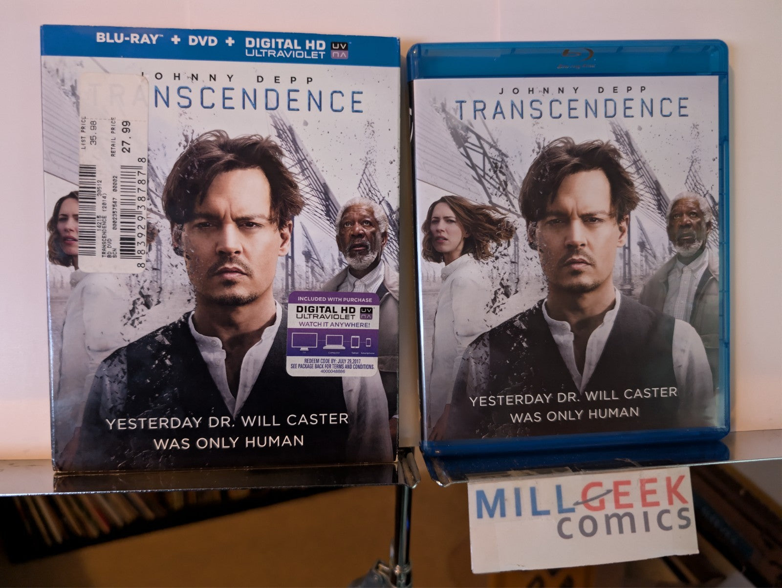 Transcendence / Oblivion, 2 Sci-Fi Movies (Blu-Ray) -JD