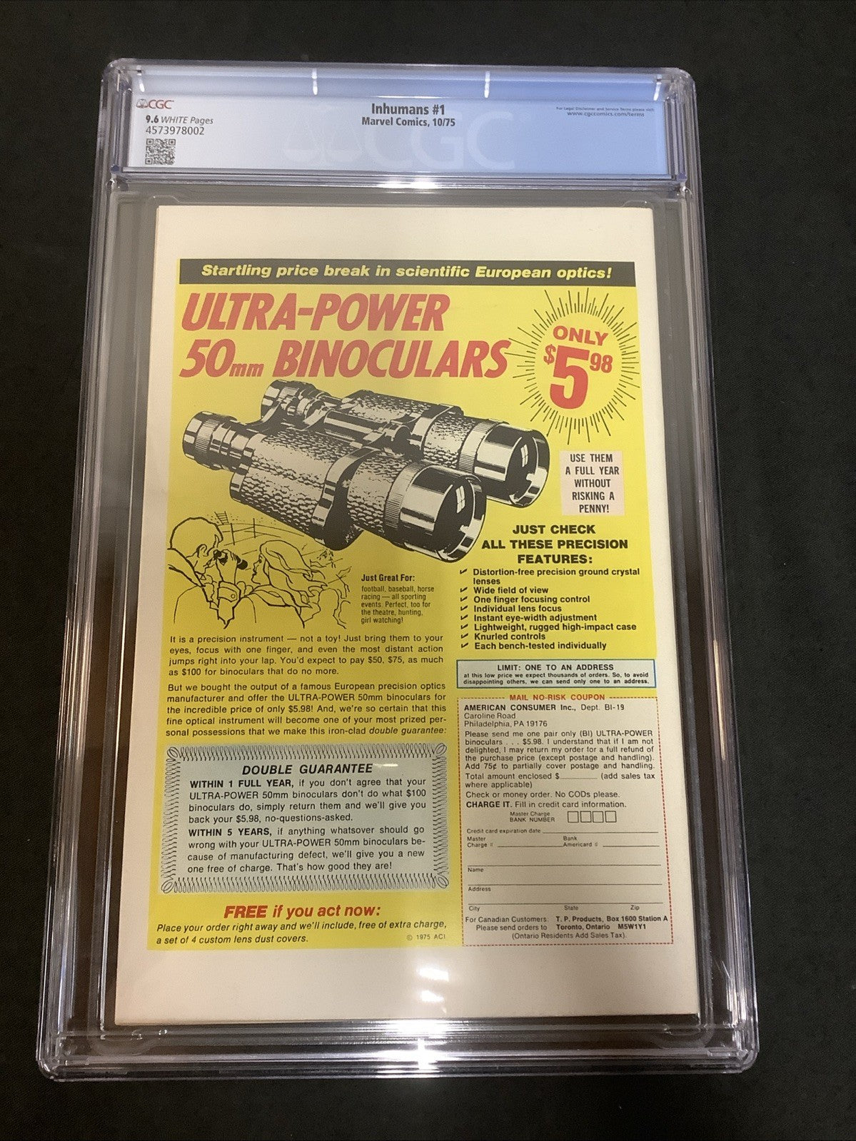 Inhumans #1 (Marvel Comics October 1975) CGC Graded 9.6 (NM+) White Pages