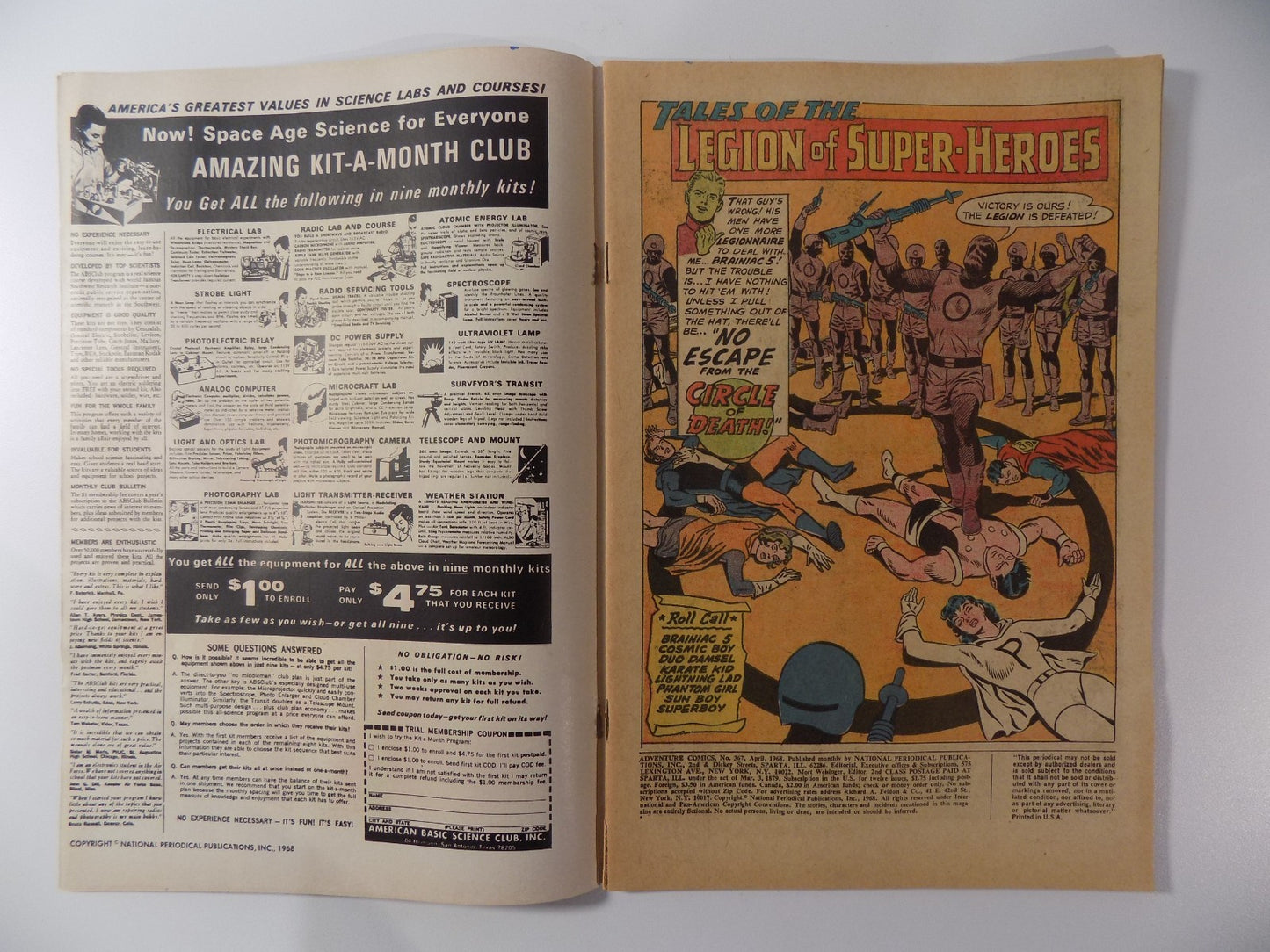 Adventure Comics #367 DC Comic April 1968 Very Good