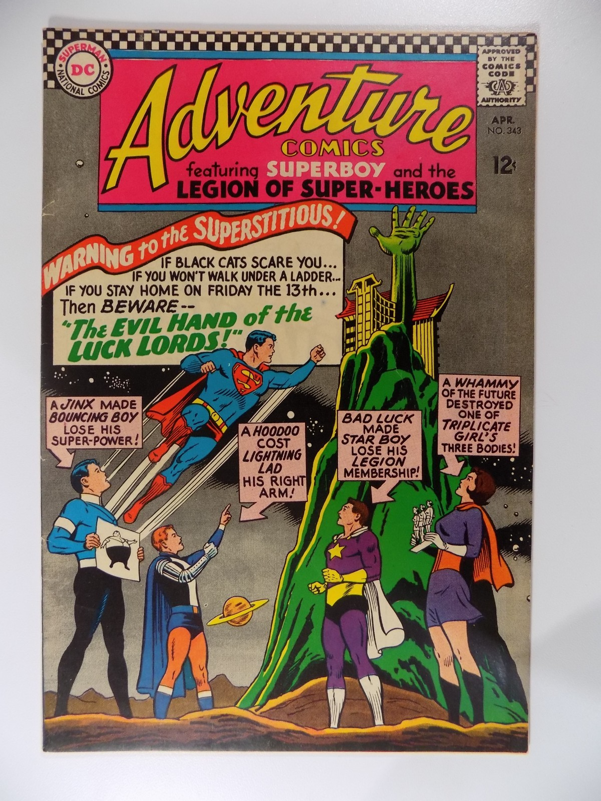 Adventure Comics #343 DC Comic April 1966 Good+