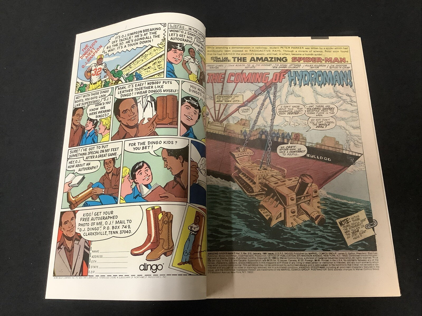 Amazing Spider-Man #212 (Marvel January 1981) VF (8.0) 1st App Hydro-Man