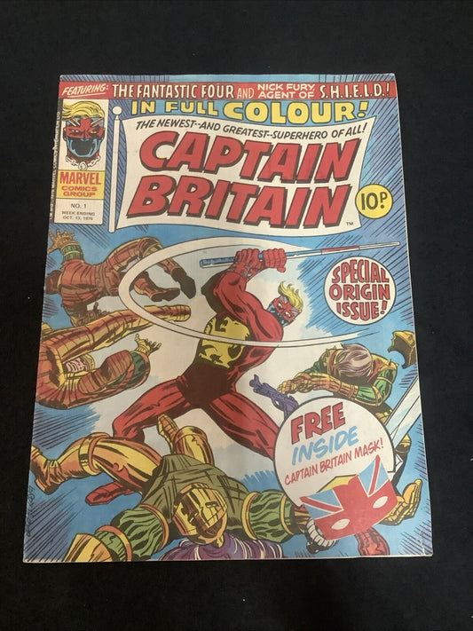 Captain Britain #1 (Marvel UK 1976) F+ (6.5) No Mask, 1st App Captain Britain