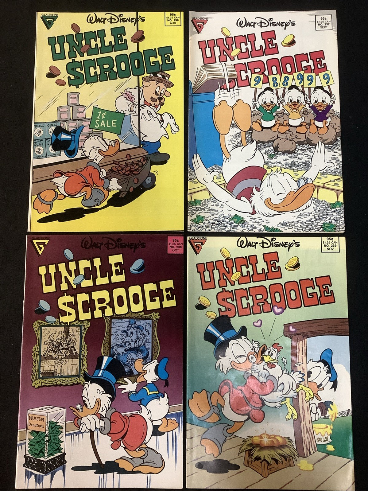 Walt Disney's Uncle Scrooge #236-239, Gladstone Comics, John Clark