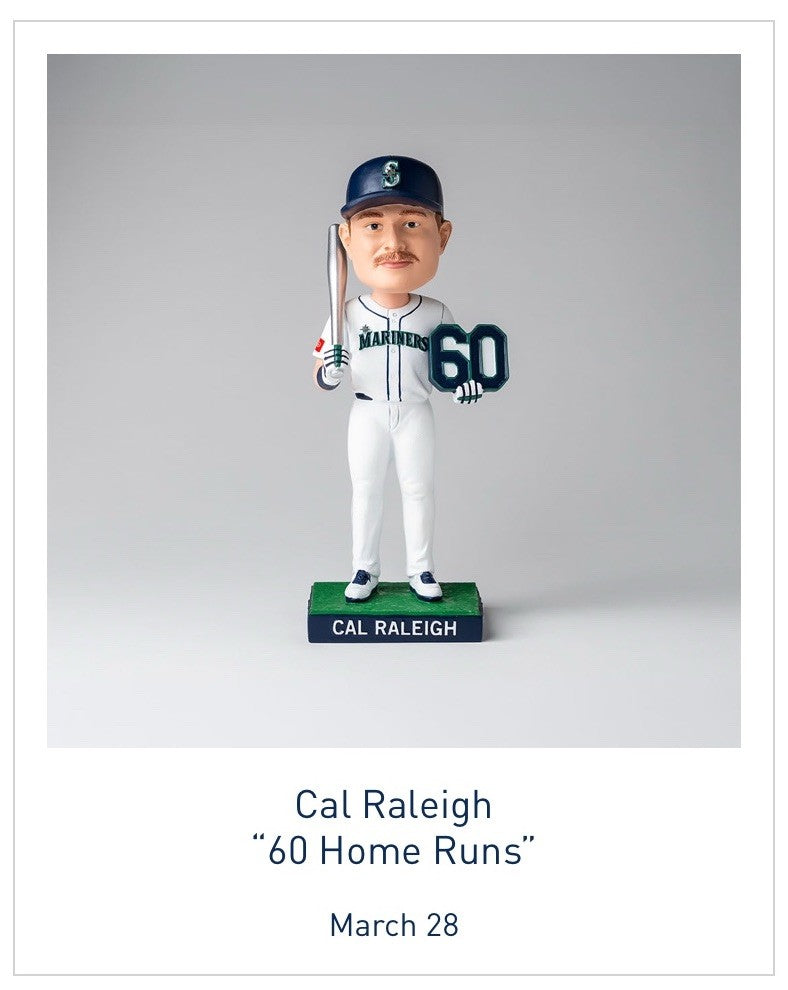 Seattle Mariners, Cal Raleigh,  60 Home Runs, Bobblehead- 6/28/26 -NIB!
