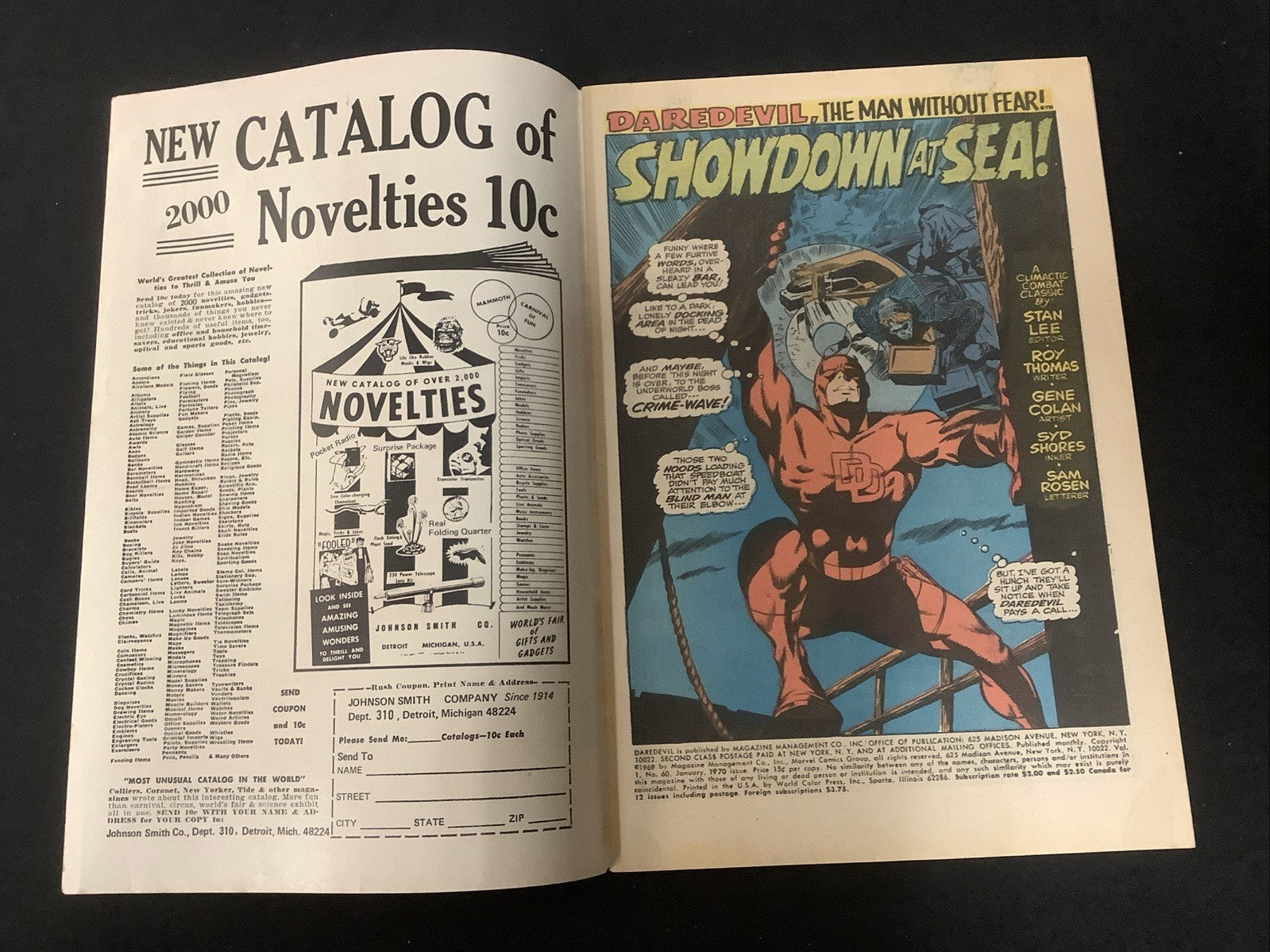Daredevil #60 (Marvel Comics January 1970) F/VF (7.0) Roy Thomas/Gene Colon