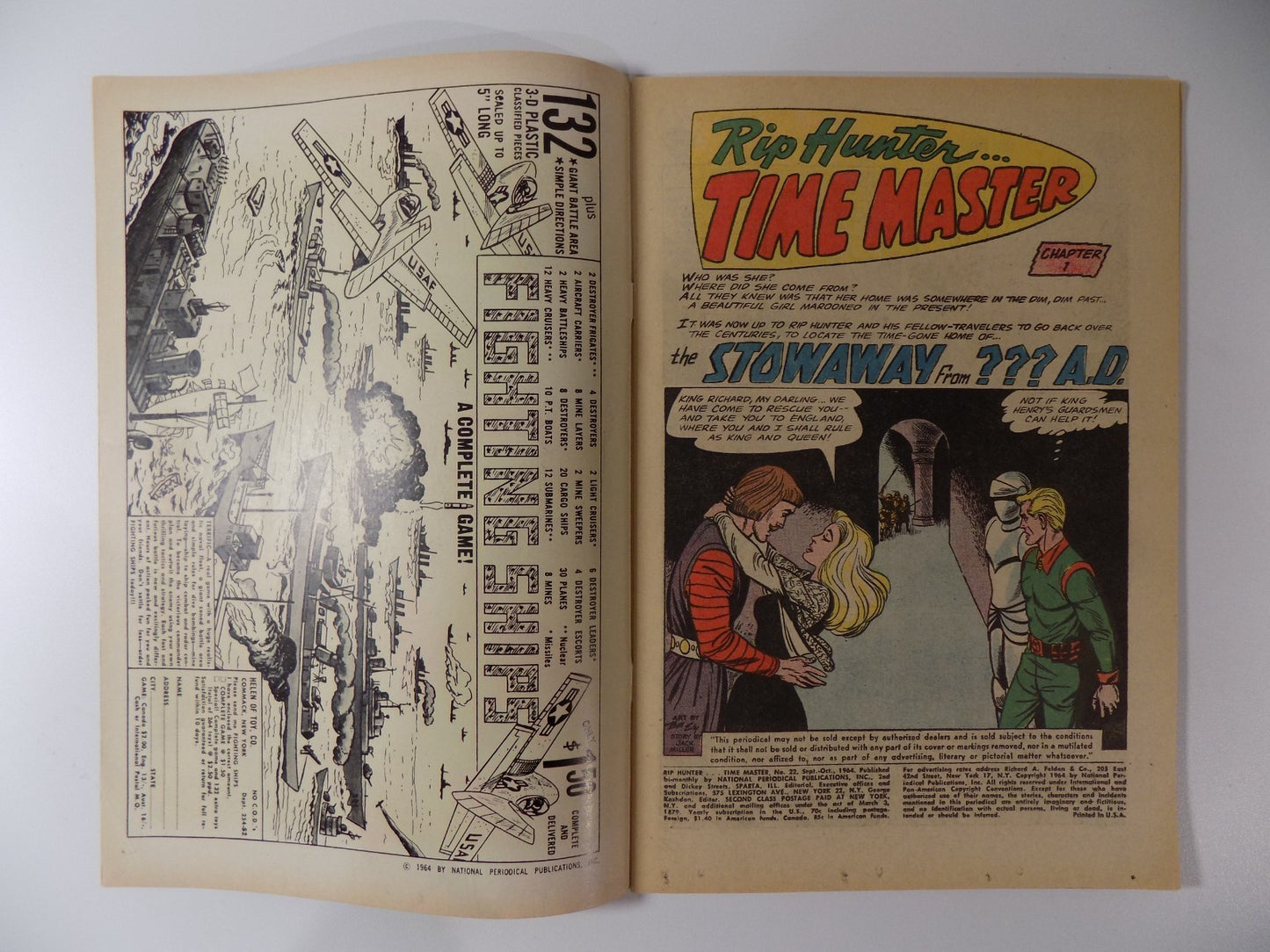 Rip Hunter Time Master #22 DC Comic October 1964 Fine/ Very Fine