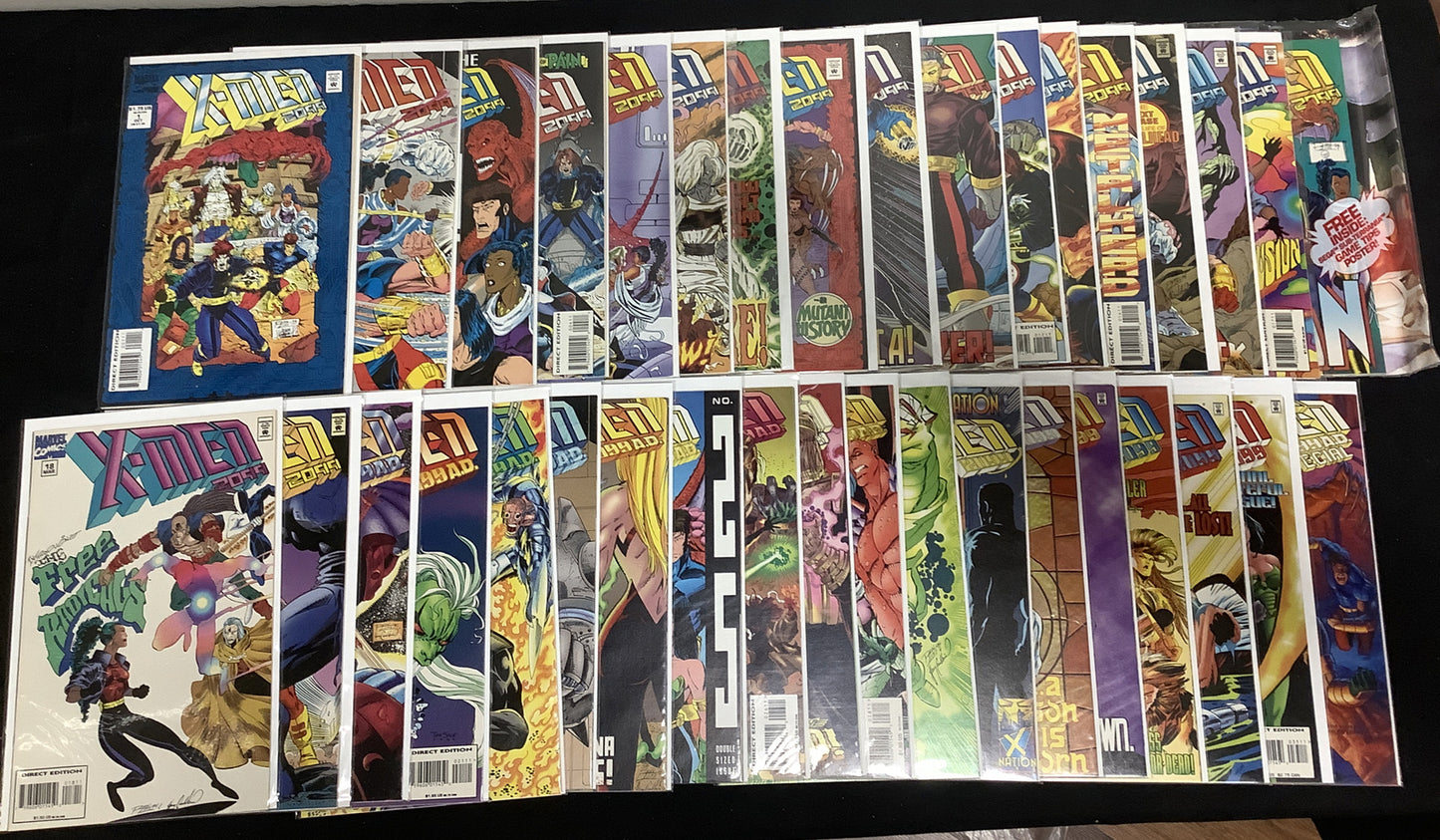 X-men 2099 #1-35 + special 1 comic lot (1993-1996) Blue cover, Sega Poster