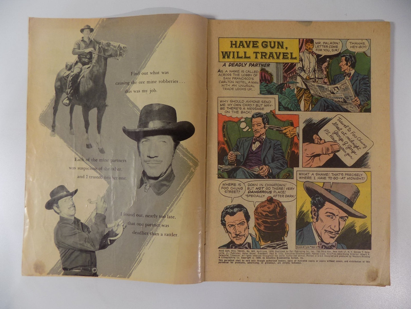 Four Color #983 Have Gun, Will Travel Dell Comic April-June 1959 Very Good/Fine