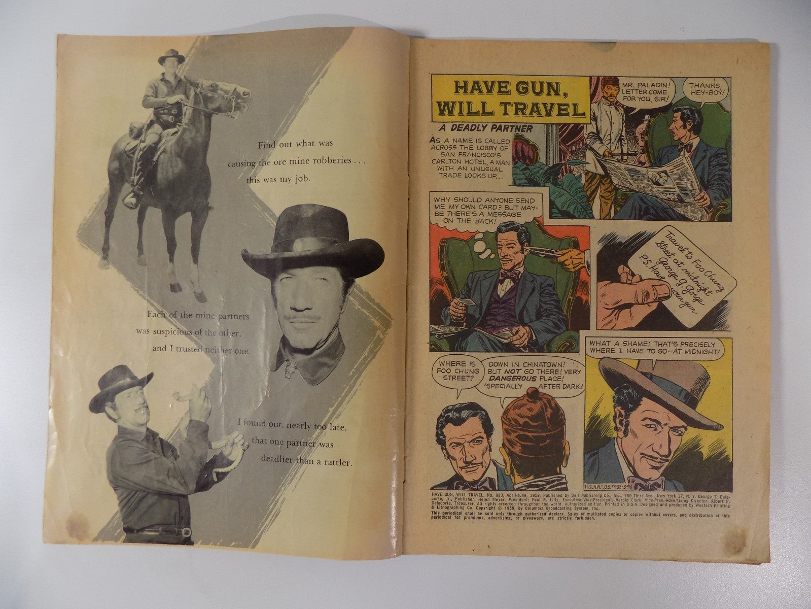Four Color #983 Have Gun, Will Travel Dell Comic April-June 1959 Very Good/Fine