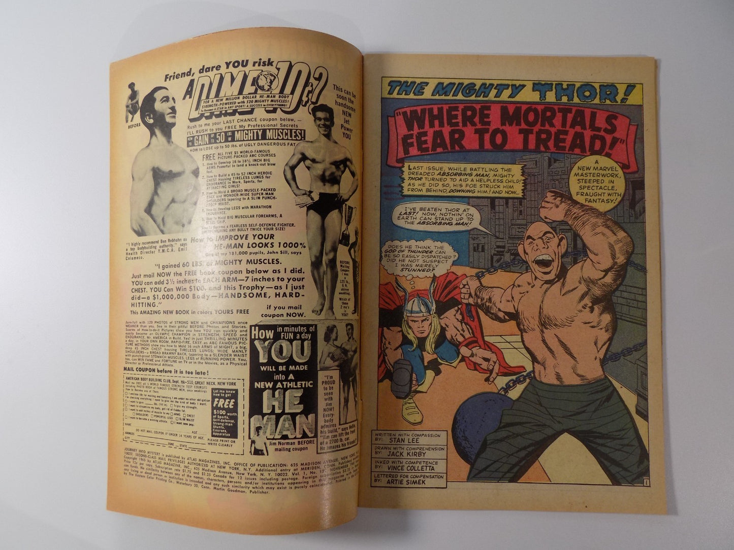 Journey into Mystery #122 Marvel Comic November 1965 Very Fine-