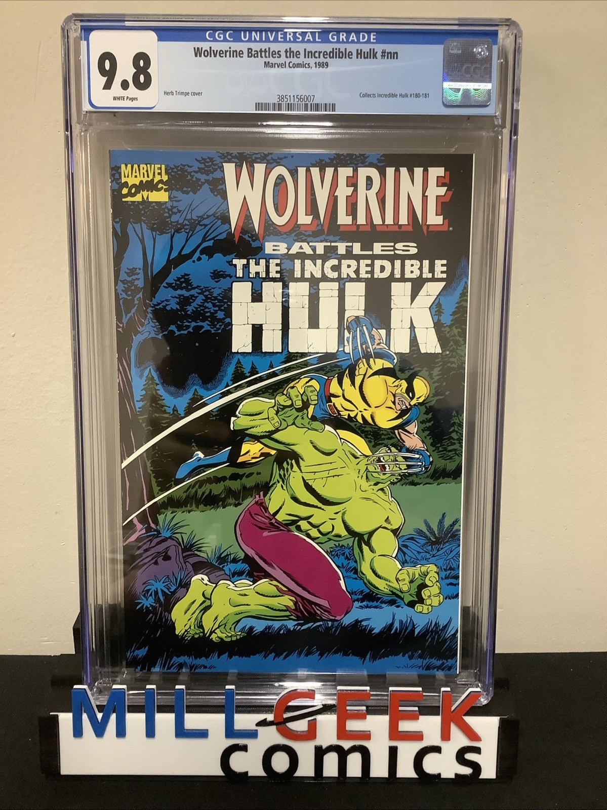 Wolverine Battles The Incredible Hulk #1 (Marvel 1989) CGC Graded 9.8 (NM/M)