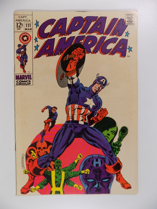 Captain America #111 Marvel Comic Steranko March 1969 Very Fine+