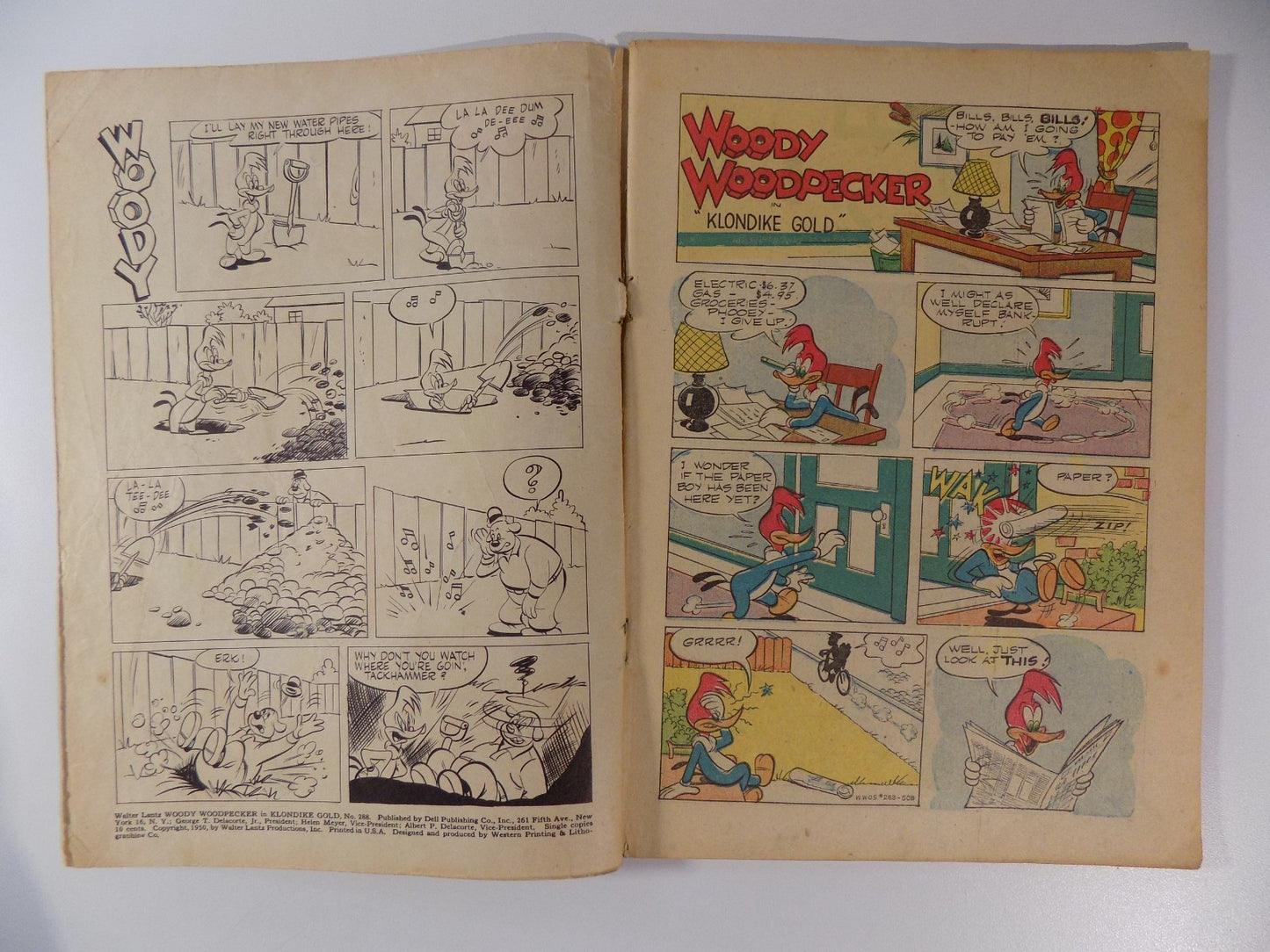Four-Color #288 Woody Woodpecker Dell Comic 1950 Very Good
