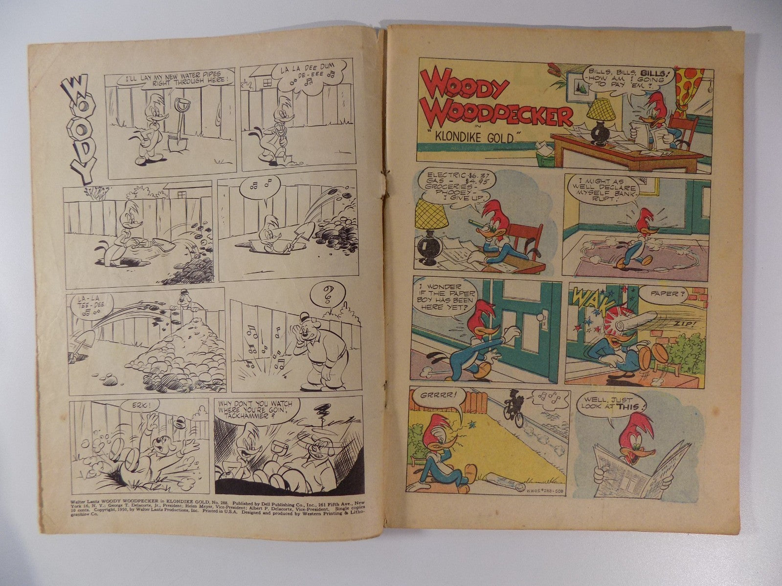 Four-Color #288 Woody Woodpecker Dell Comic 1950 Very Good