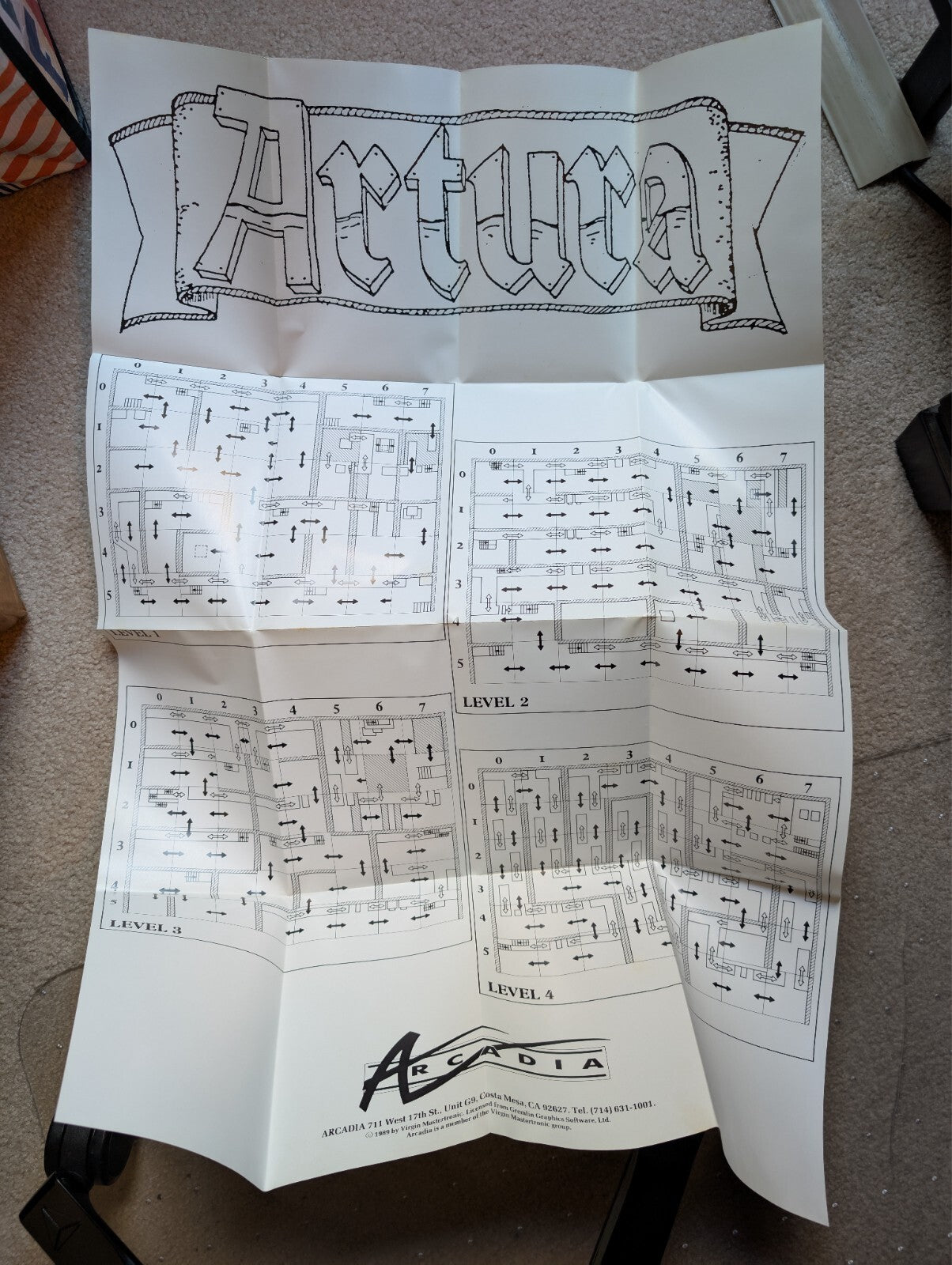 Artura, Amiga, Big Box with manuals and poster NO DISK-JD