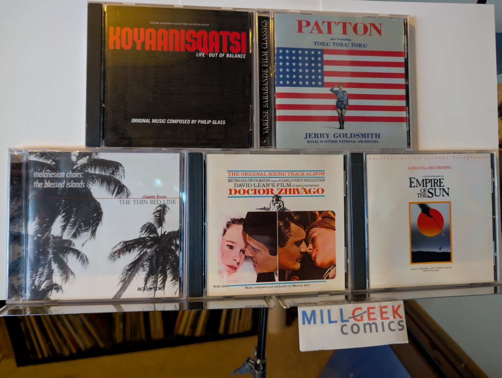 Soundtrack 5 CD Lot (Koyaanisqatsi, Patton, Thin Red Line, Dr Zhivago, more)-JD