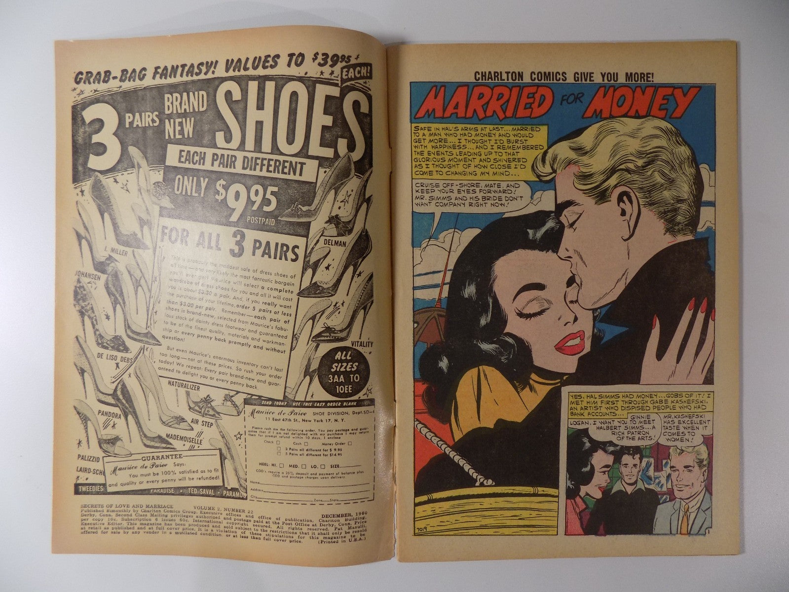 Secrets of Love and Marriage #22 Charlton Comic December 1960 Very Good+