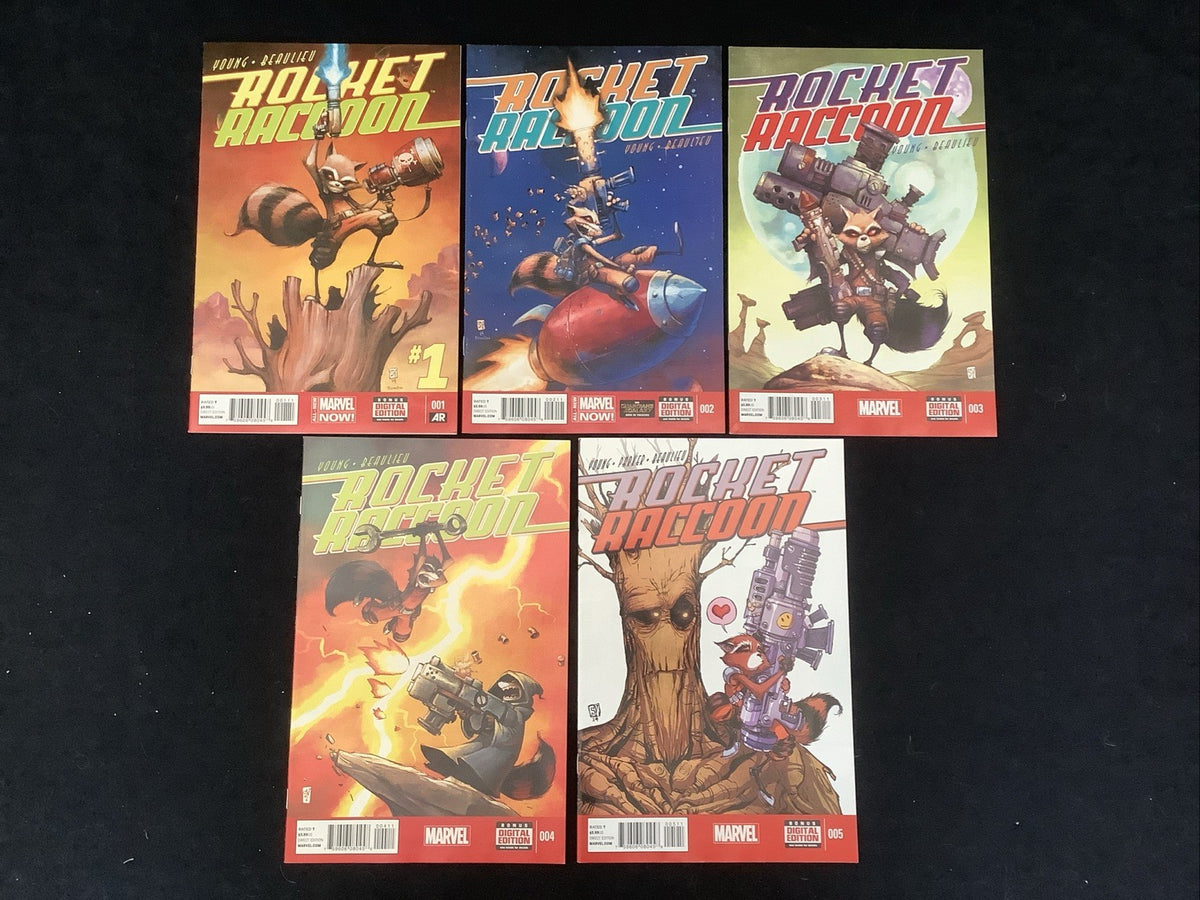 Rocket Raccoon #1-5 Comic Lot, Marvel Comics, Skottie Young, 2014