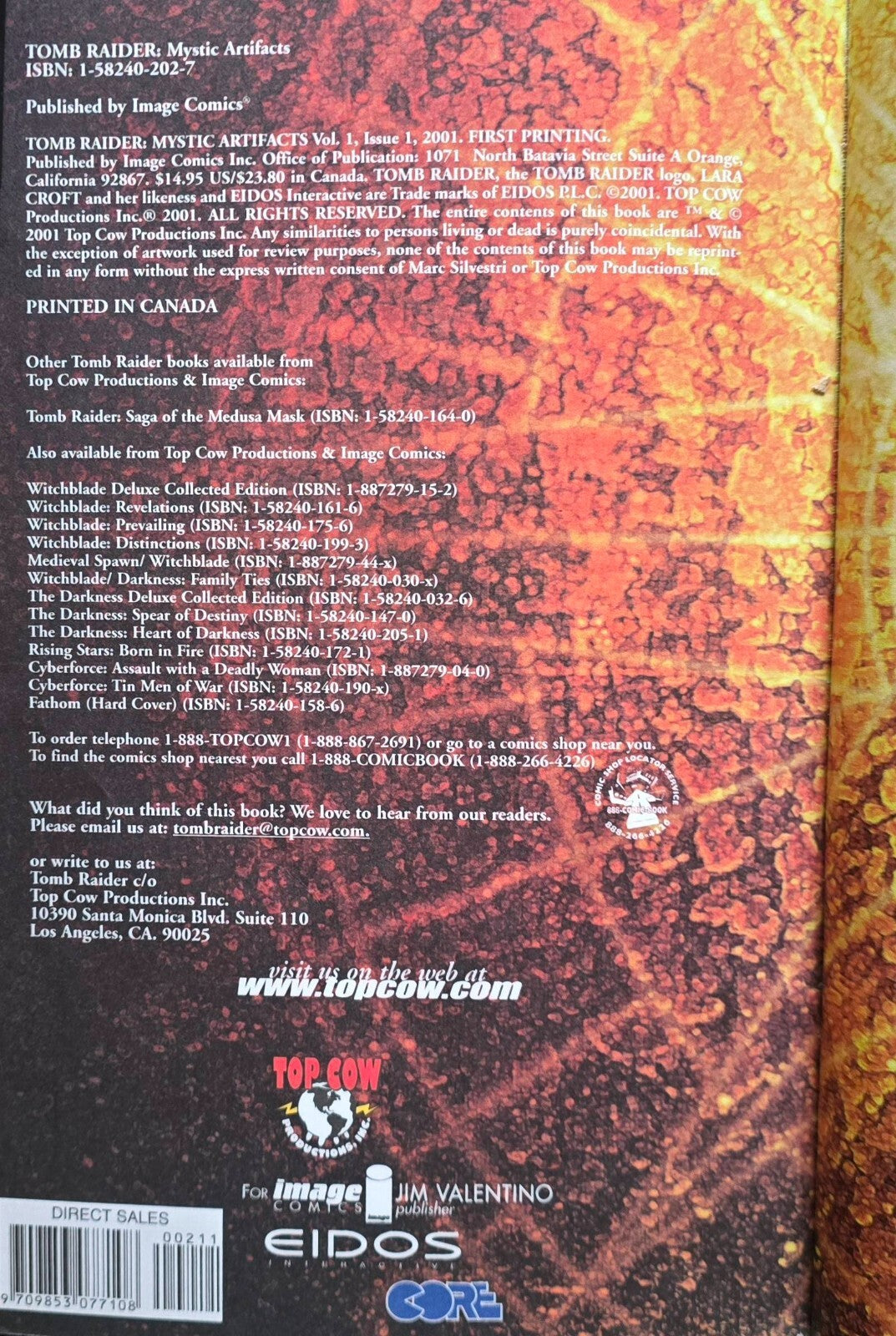 Tomb Raider: Mystic Artifacts Vol. 1 (1st Print, 2001) Top Cow/Image