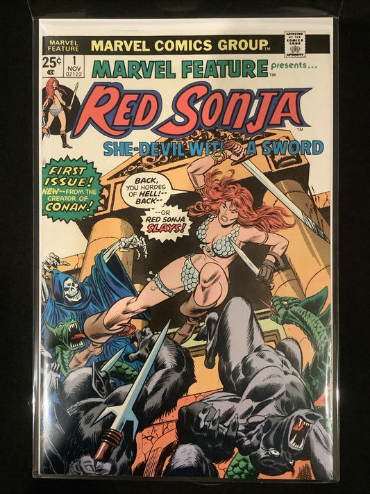 Marvel Feature #1-7 Comic Lot, Marvel Comics, Higher Grade Red Sonja! 1975