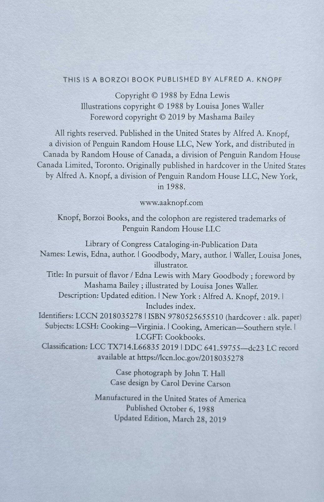 In Pursuit Of Love By Edna Lewis (2019, HC) JD