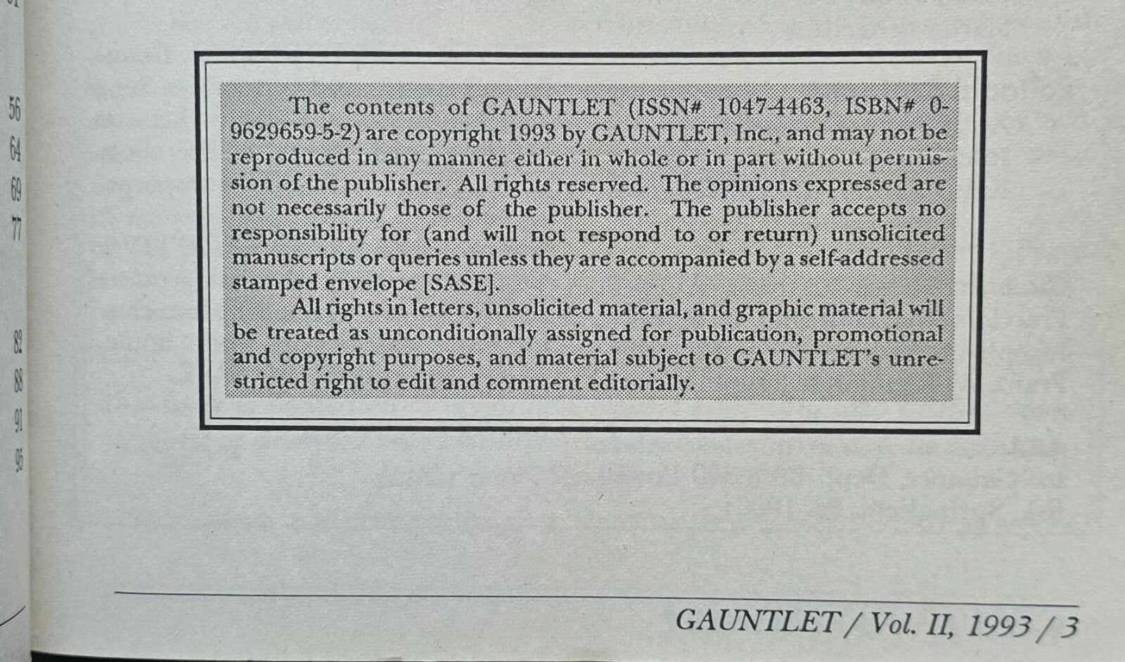 Gauntlet: Exploring The Limits Of Free Expression, Volumes 4-9 (1992-1994) JD