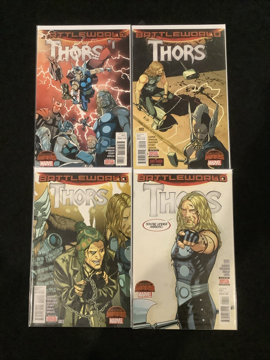 Thors #1-4 Complete Comic Set, Marvel, Jason Aaron, Secret Wars Tie-in, 2015