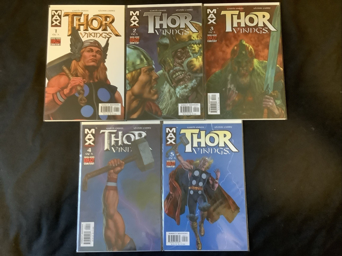 Thor: Vikings #1-5 Complete Comic Set, Marvel Comics, Garth Ennis, 2003