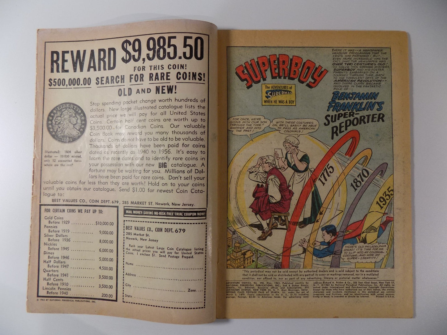 Adventure Comics #296 DC Comic Very Good- May 1962