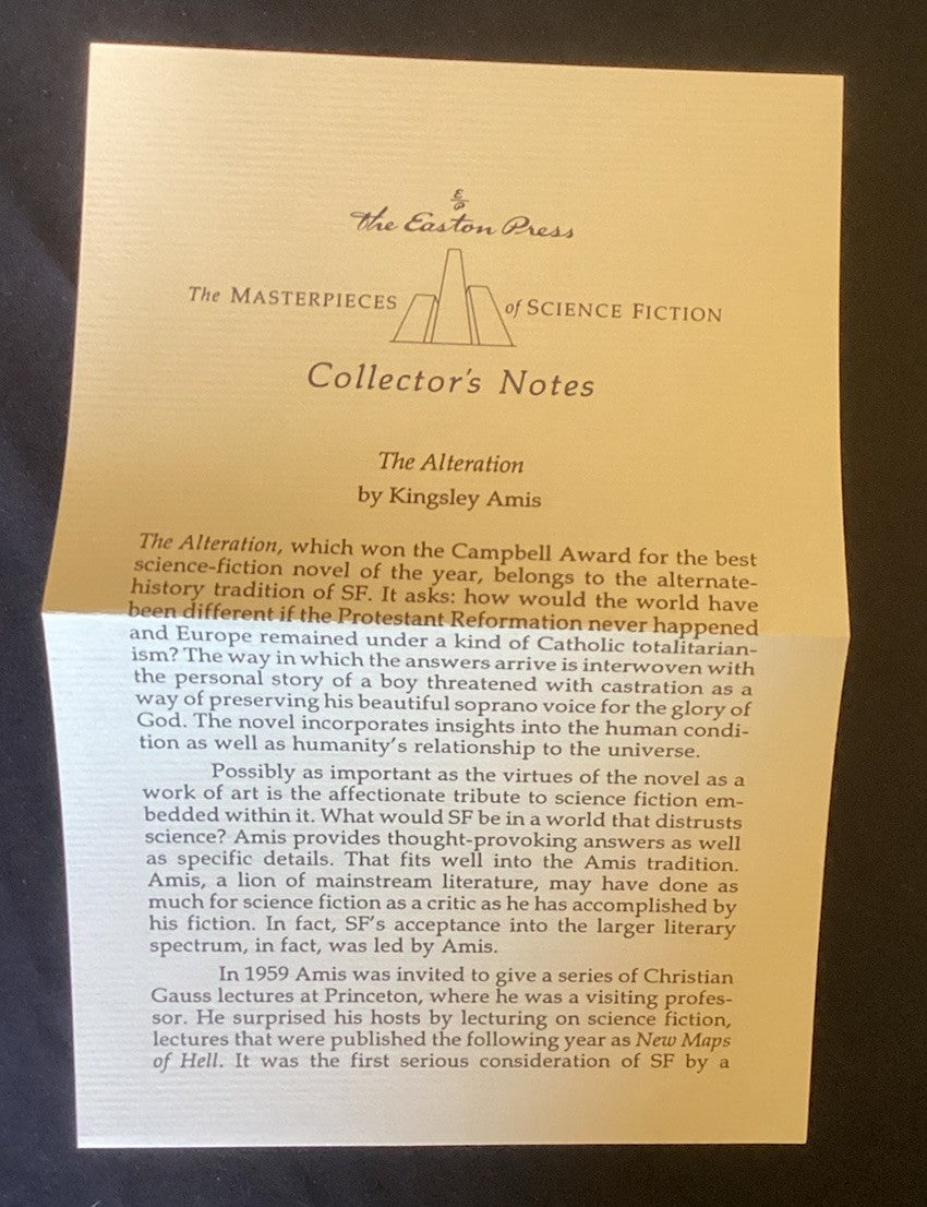 Easton Press - The Alteration by Kingsley Amis (HC, Like New) JD