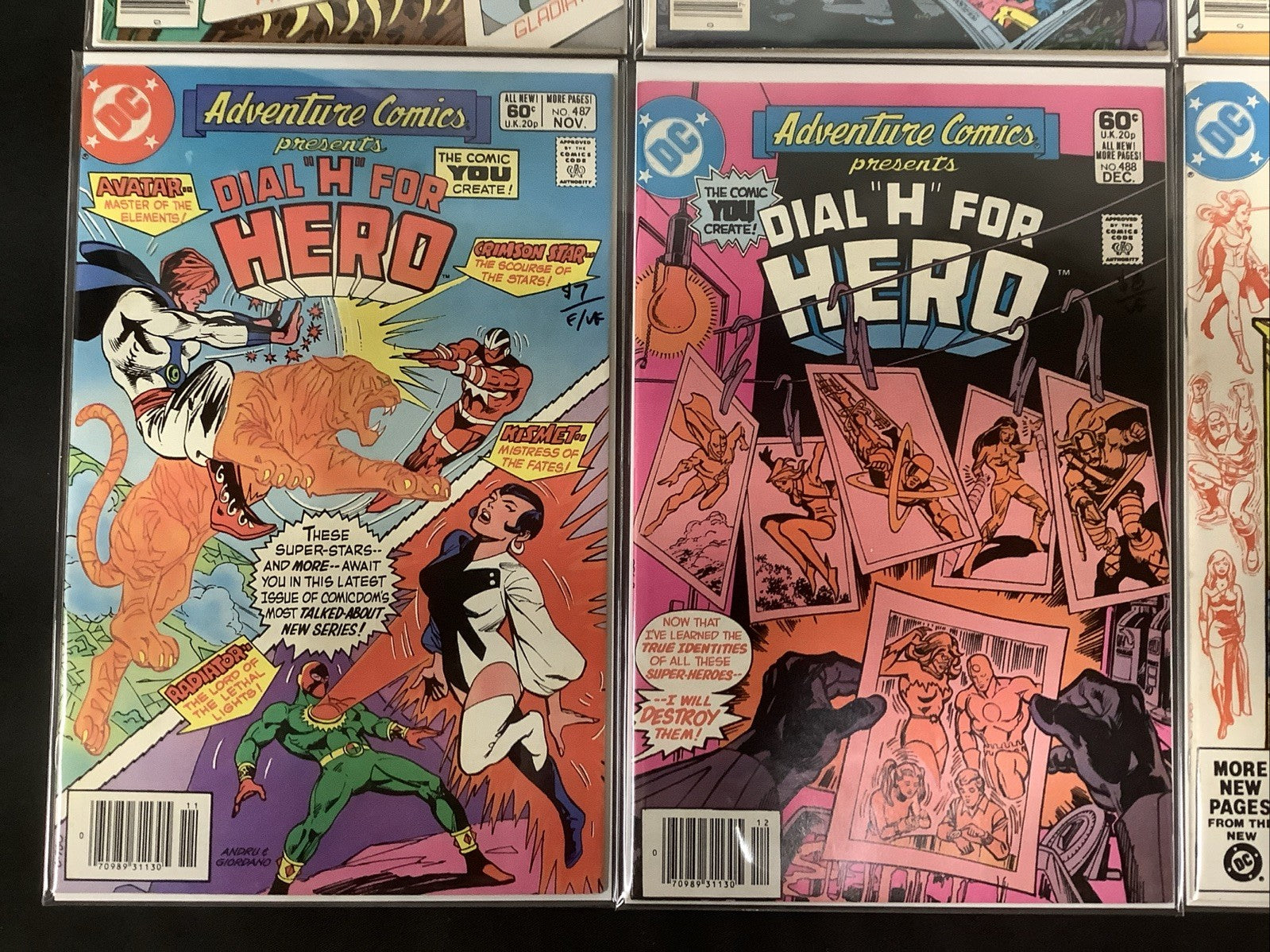 Adventure Comics #483-490 Comic Lot, DC Comics, Dial H For Hero, F/VF Or Better