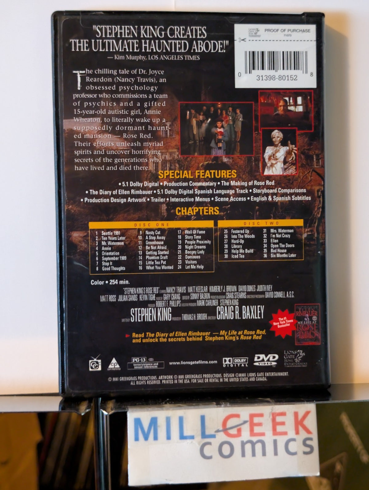 Rose Red / The Mist / Carrie, 3 Stephen King Movies (DVD) -JD