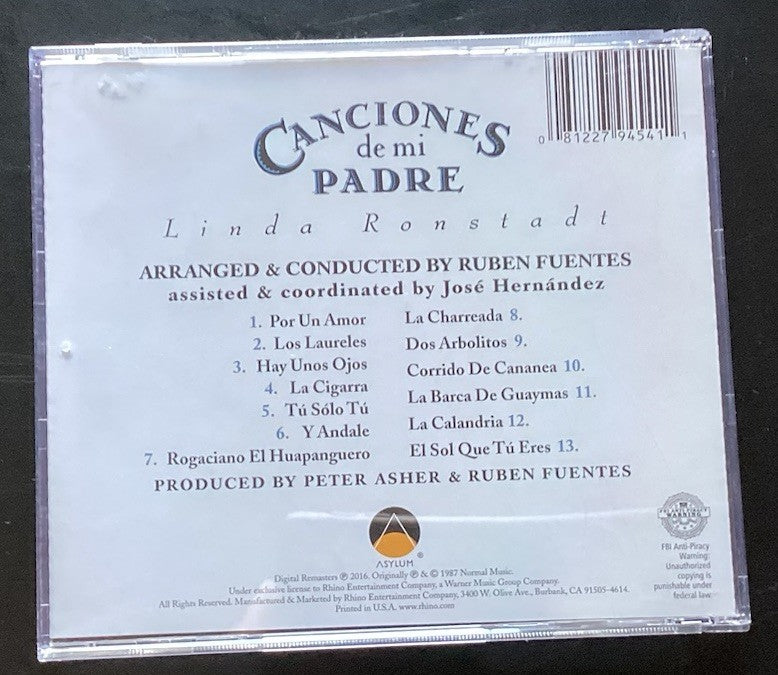 LINDA RONSTADT - Canciones De Mi Padre - Rock Pop Folk Country (CD, Like New) JD
