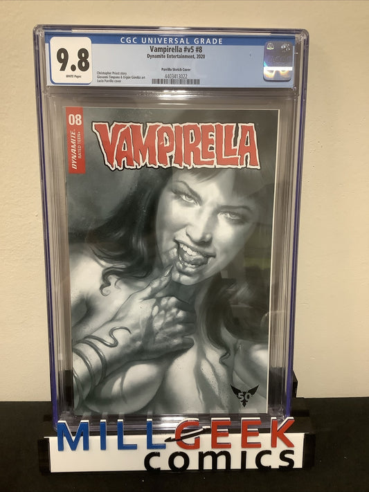 VAMPIRELLA #v5 #8, CGC Graded 9.8 White Pages, Lucio Parrillo Sketch Cover 1:50