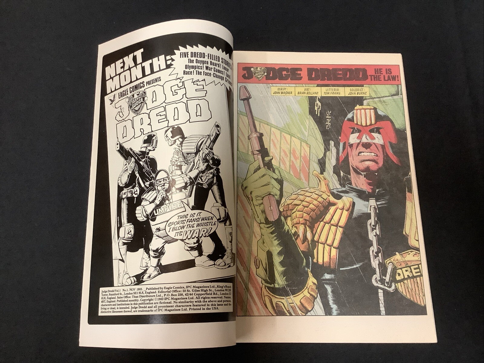 Judge Dredd #1 (Eagle Comics 1983) VF- (7.5) 1st American App Of Judge Dredd