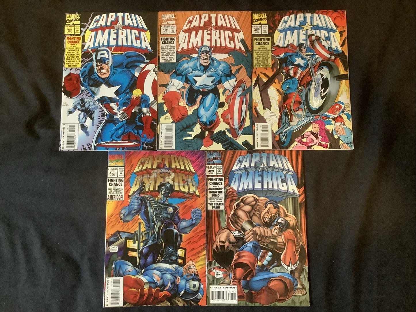 Captain America #425-429 Comic Lot, Marvel Comics, 1st App Americop, 1994