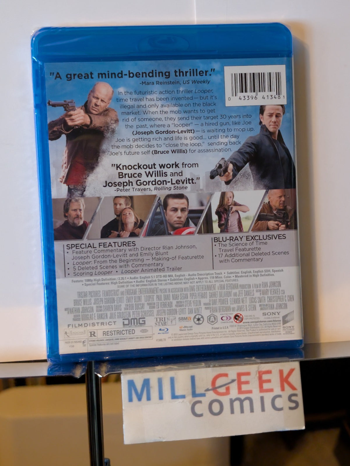 Looper - Bruce Willis & Joseph Gordon-Levitt (Blu-ray, 2012) -JD