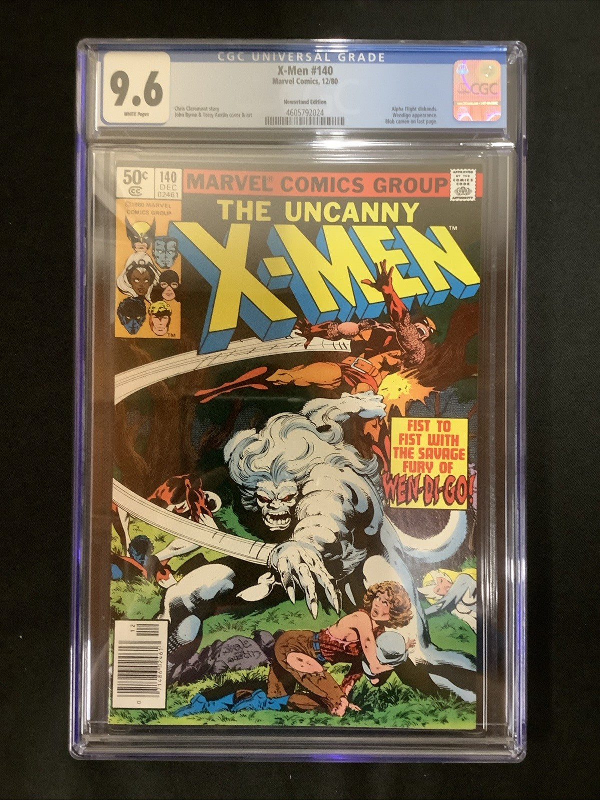 X-Men #140 (Marvel Comics December 1980) CGC Graded 9.6 (NM+) White Pages