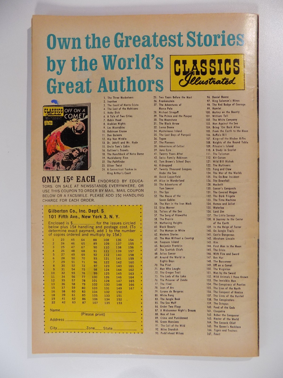 Classics Illustrated Special Issue #167A Prehistoric World July 1962 Fine+