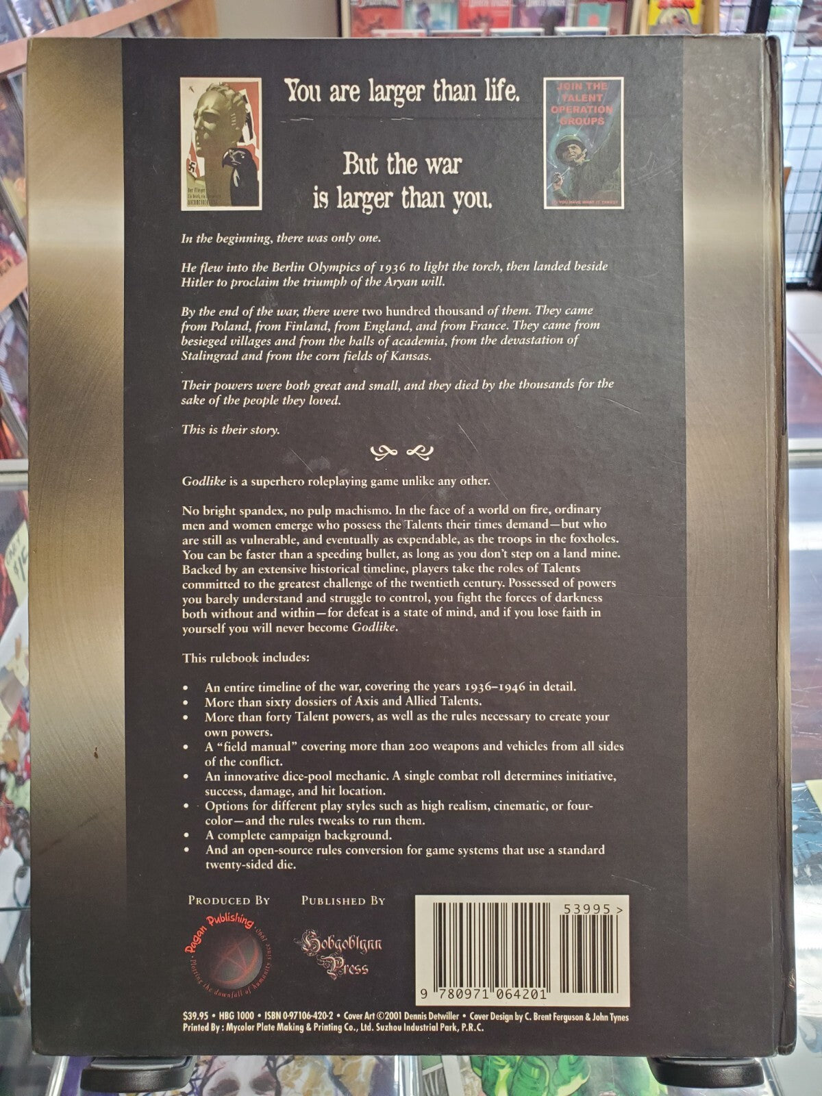 Godlike WW2 Superhero TTRPG Pagan Publishing Hobgoblynn Press