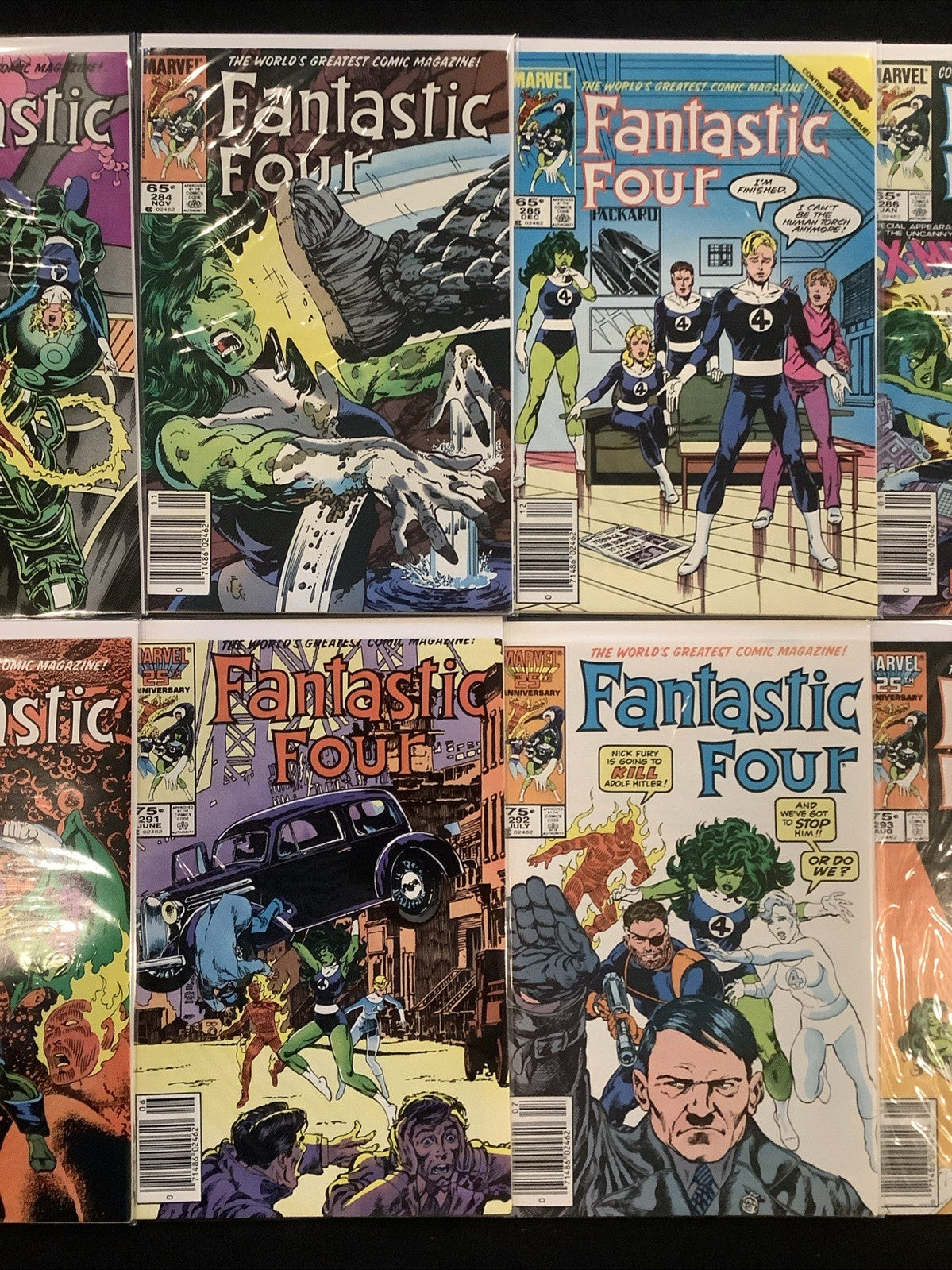 Fantastic Four #282-295 Comic Lot, Marvel, John Byrne, Secret Wars II Tie-in