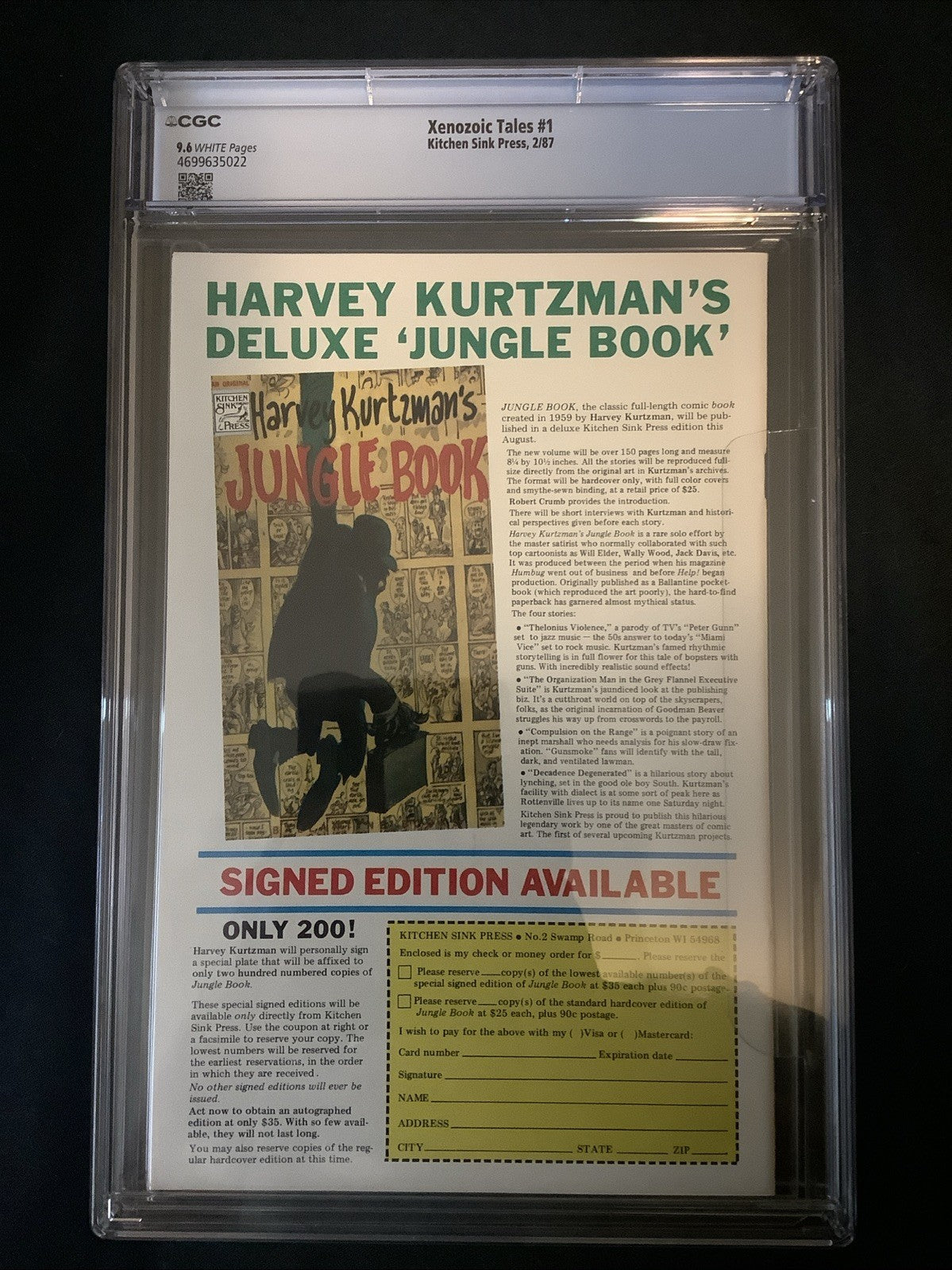 Xenozoic Tales #1 (Kitchen Sink Press) CGC Graded 9.6 (NM+) Mark Schultz, 1987