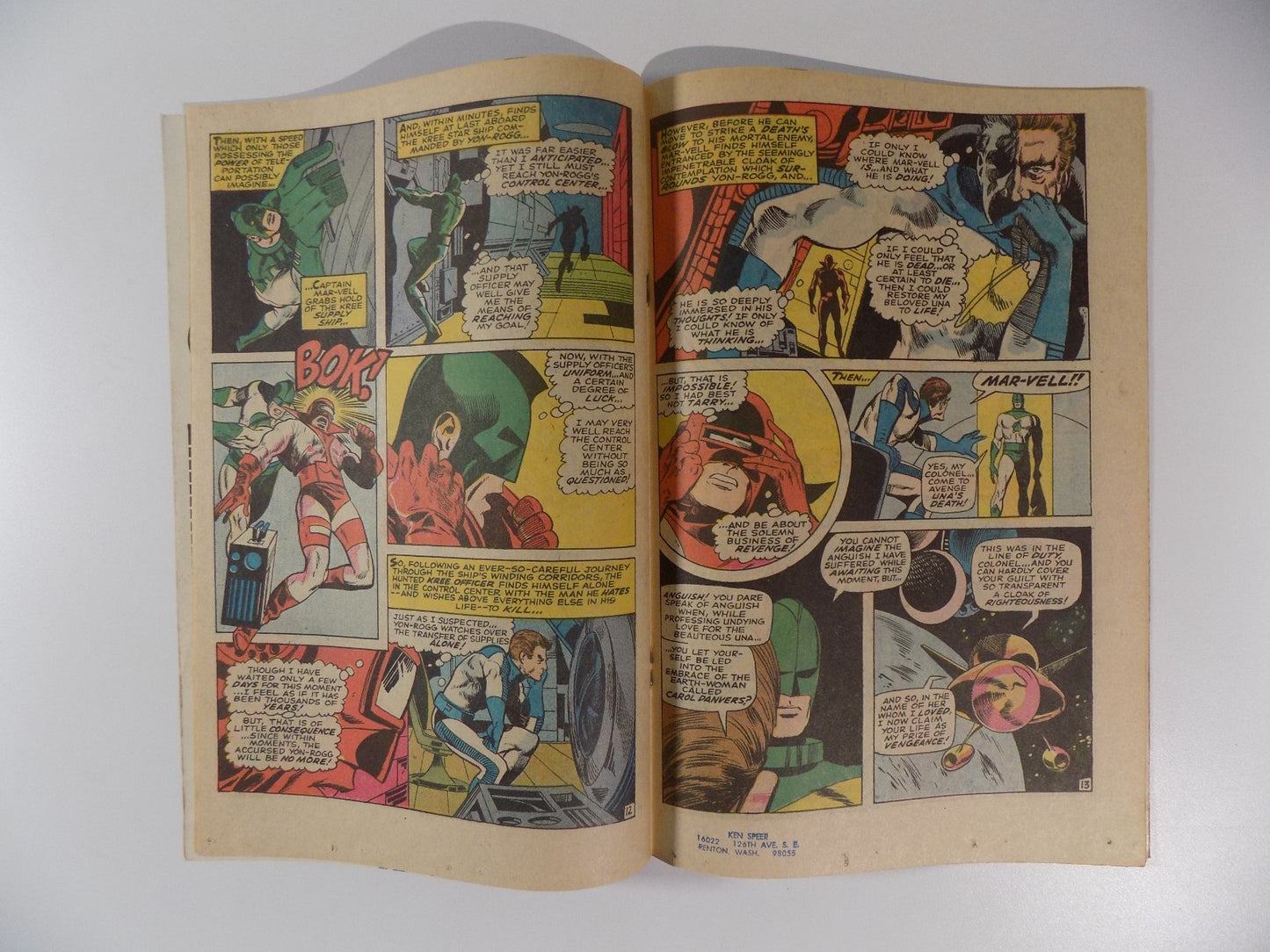 Captain Marvel #13 Marvel Comic May 1969 Very Fine-