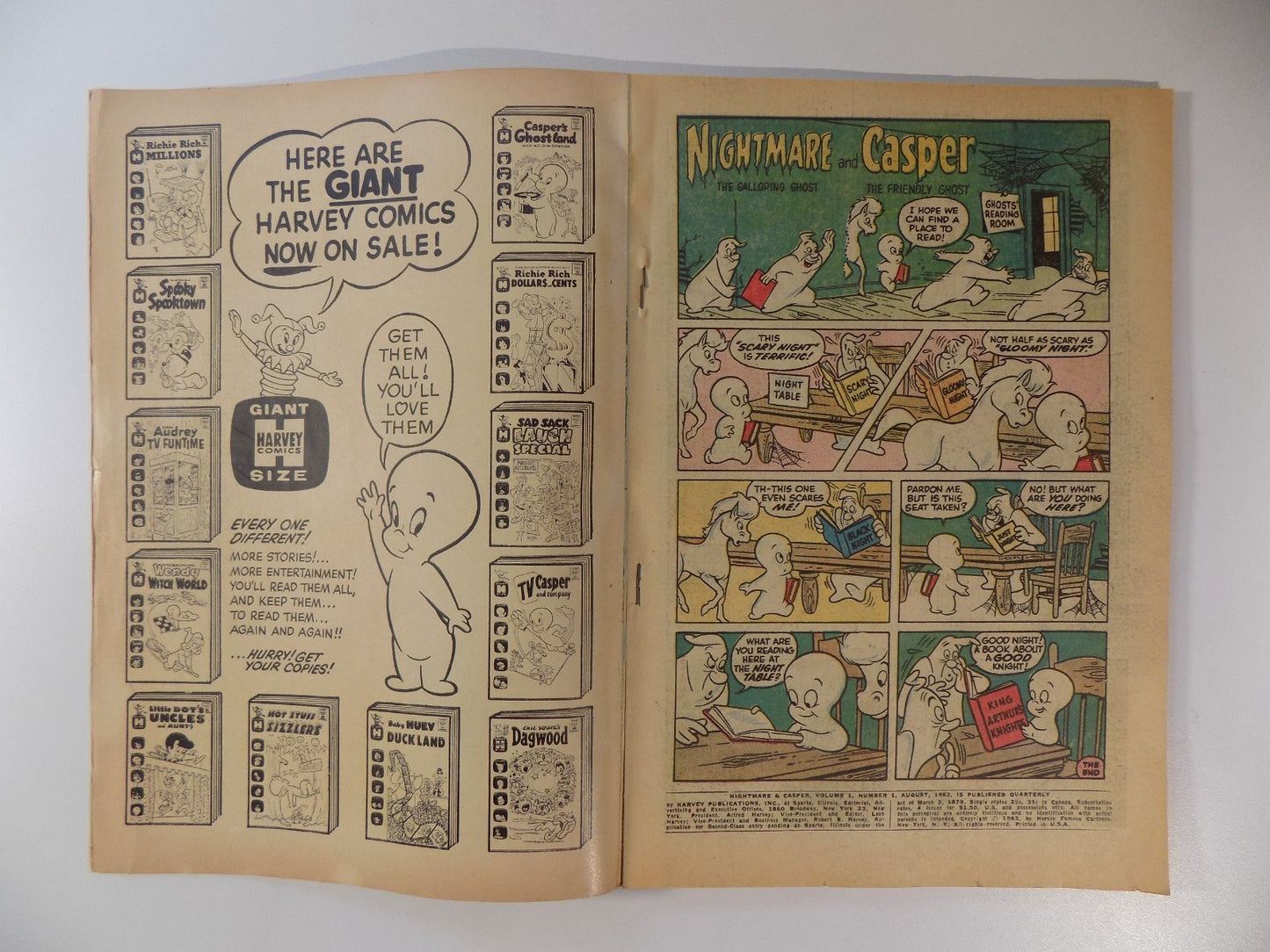 Nightmare and Casper #1 Scarce! Harvey Comic August 1963 Fine+