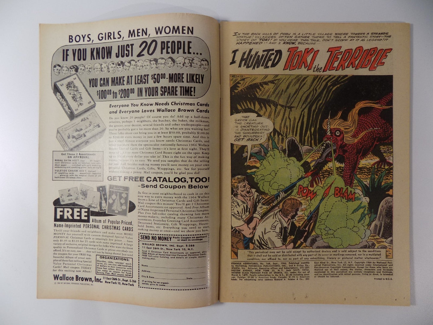 Strange Adventures #168 DC Comic September 1964 Fine/Very Fine