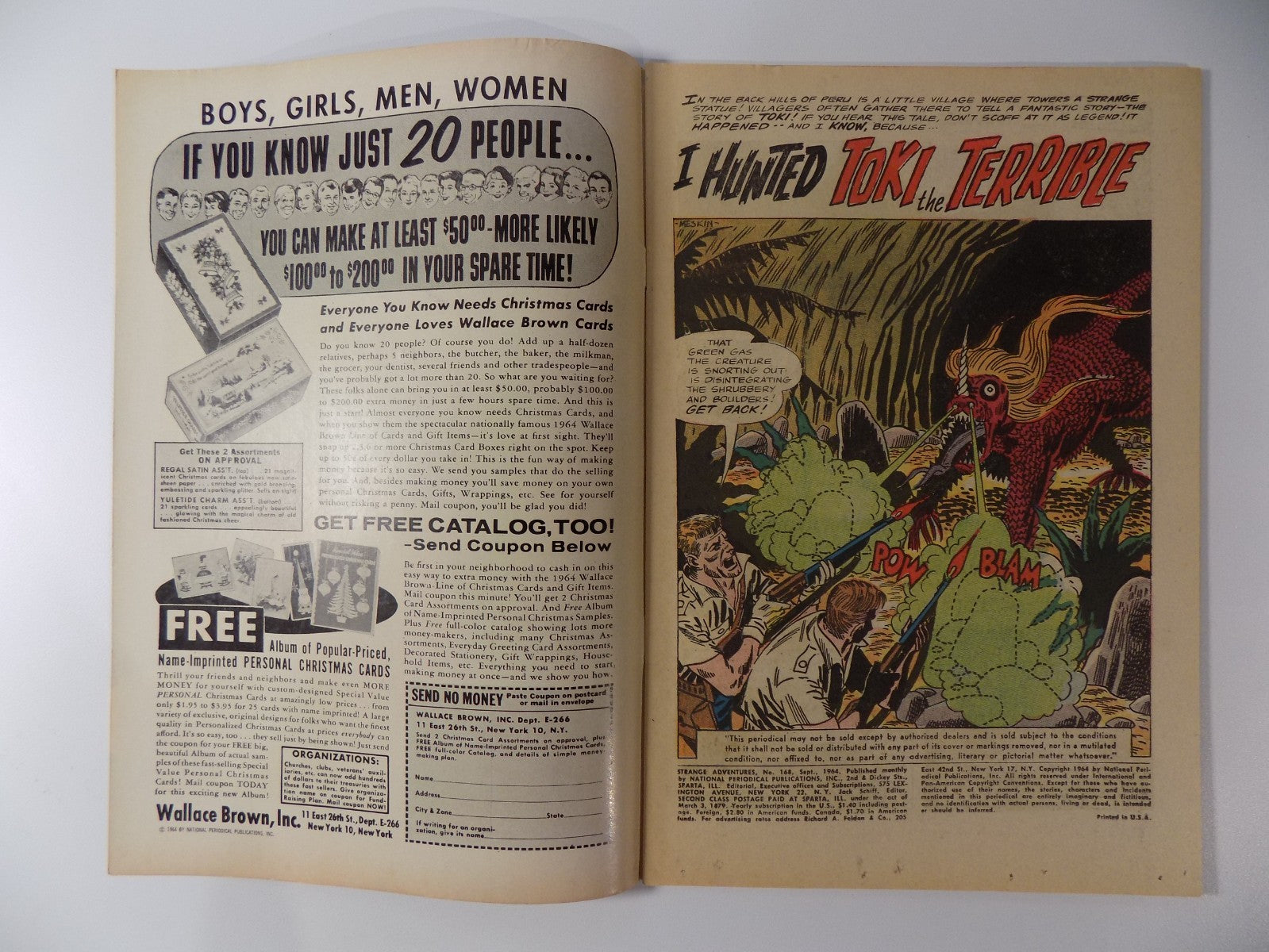 Strange Adventures #168 DC Comic September 1964 Fine/Very Fine