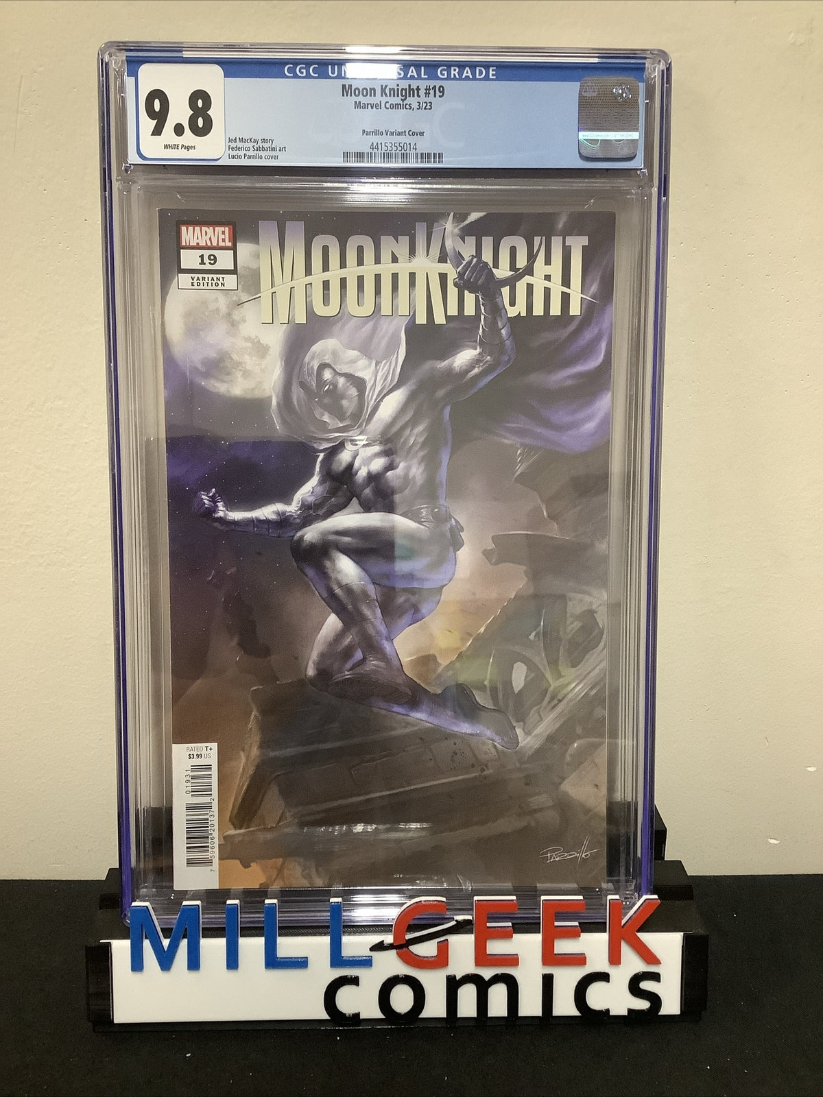 MOON KNIGHT #19 CGC Graded 9.8 White Pages Jed Mackey Lucio Parillo 1:50 Variant