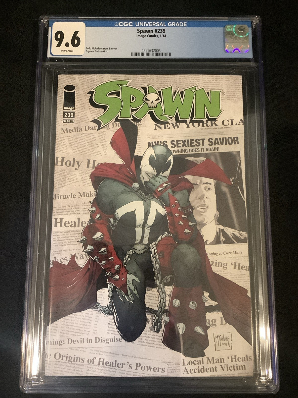 Spawn #239 (Image Comics) CGC Graded 9.6 (NM+) White Pages, Todd McFarlane, 2014